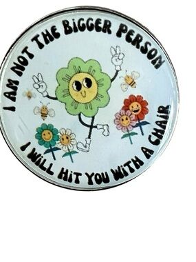 Source Unknown Light Blue Floral Charm Lapel Pin
